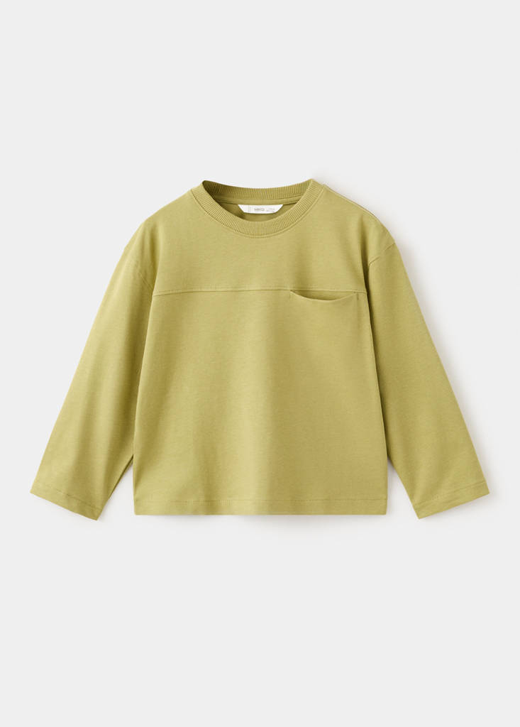 Cotton T-shirt with pocket detail - thumbnail 3