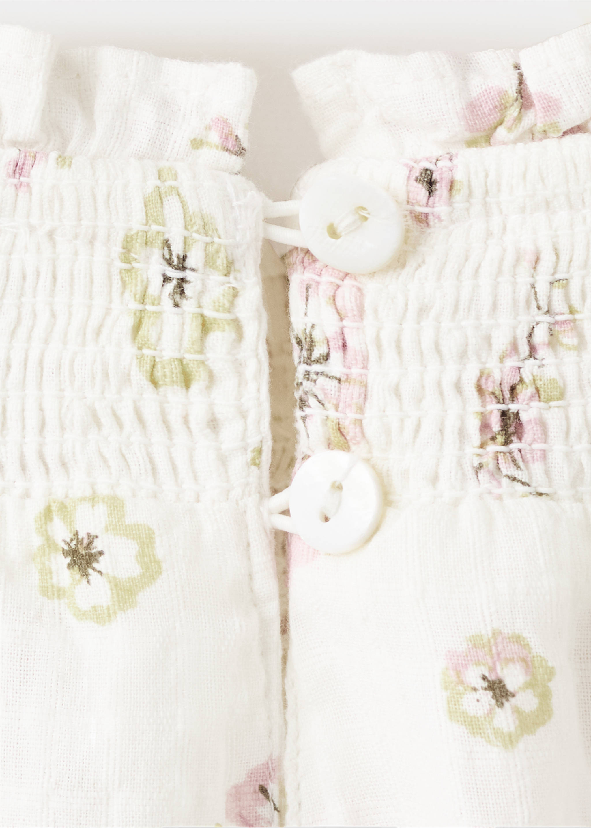 Blusa algodón estampado floral - Detalle del artículo 0, Blanco. Ref: 27073724-00.