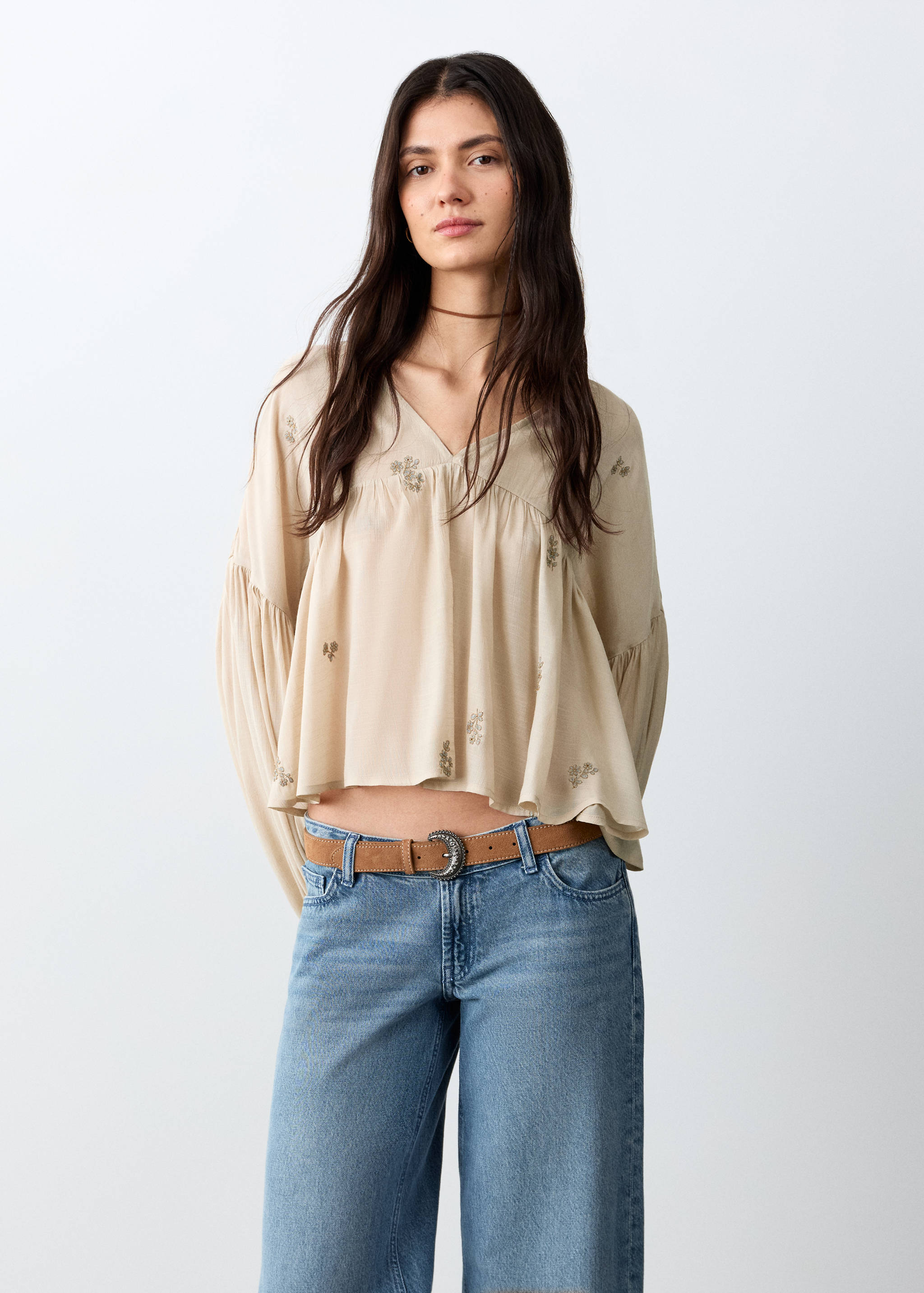 Bead detail blouse - Medium plane