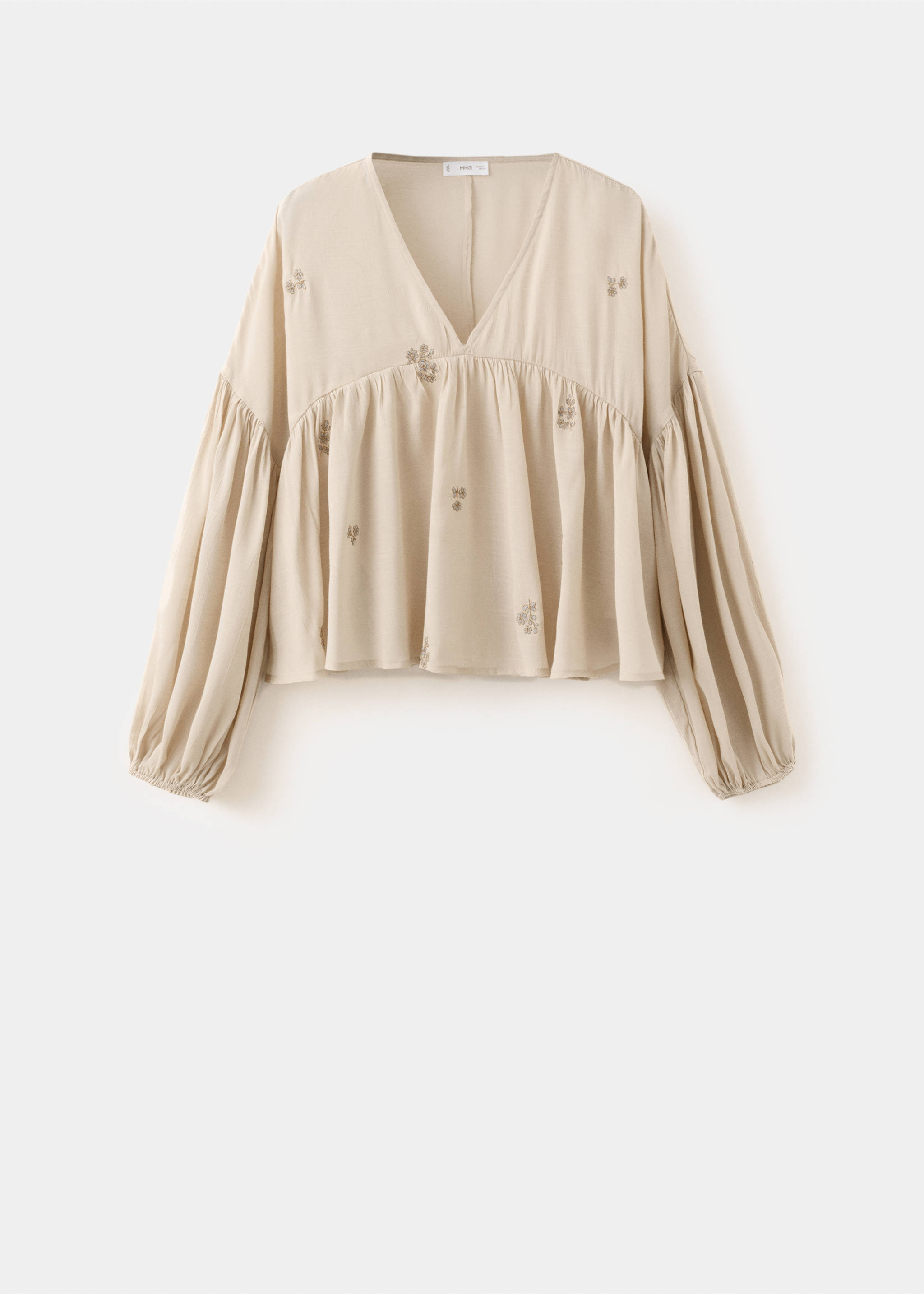Bead detail blouse - Article without model, Beige. Ref: 27073729-00.