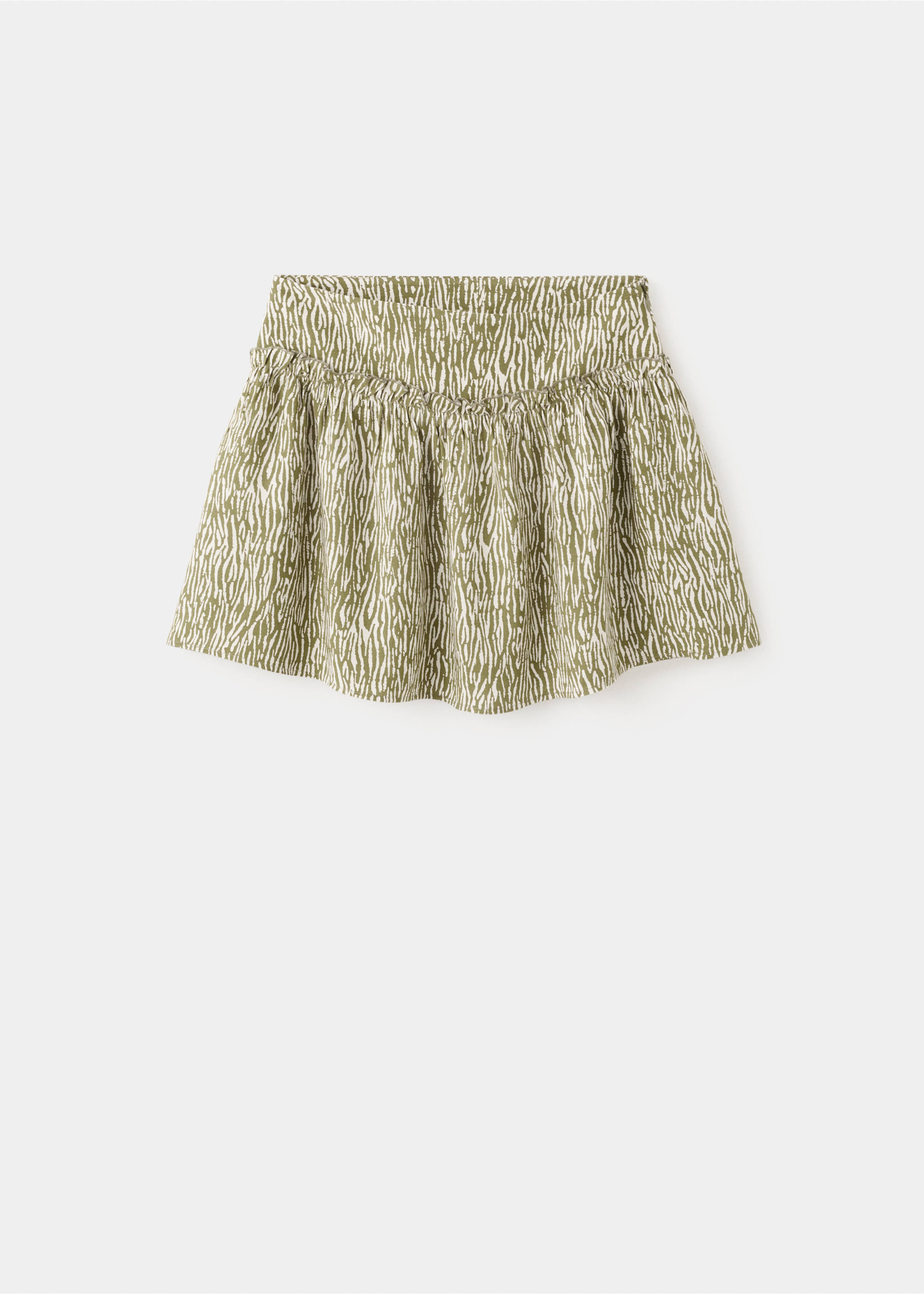 Ruffle printed skirt - Article without model, Khaki. Ref: 27073732-00.