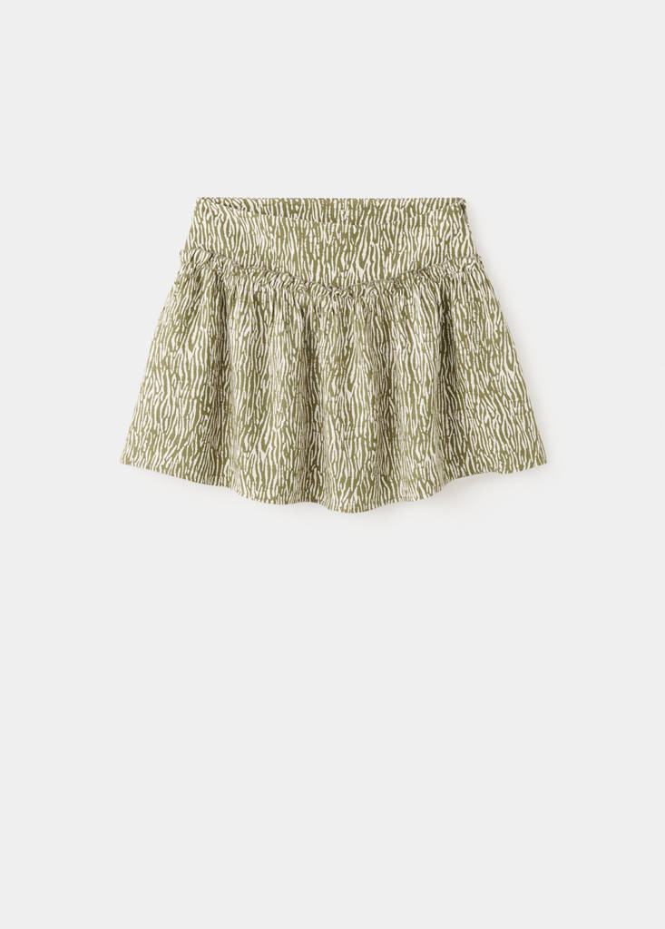 Ruffle printed skirt — Khaki