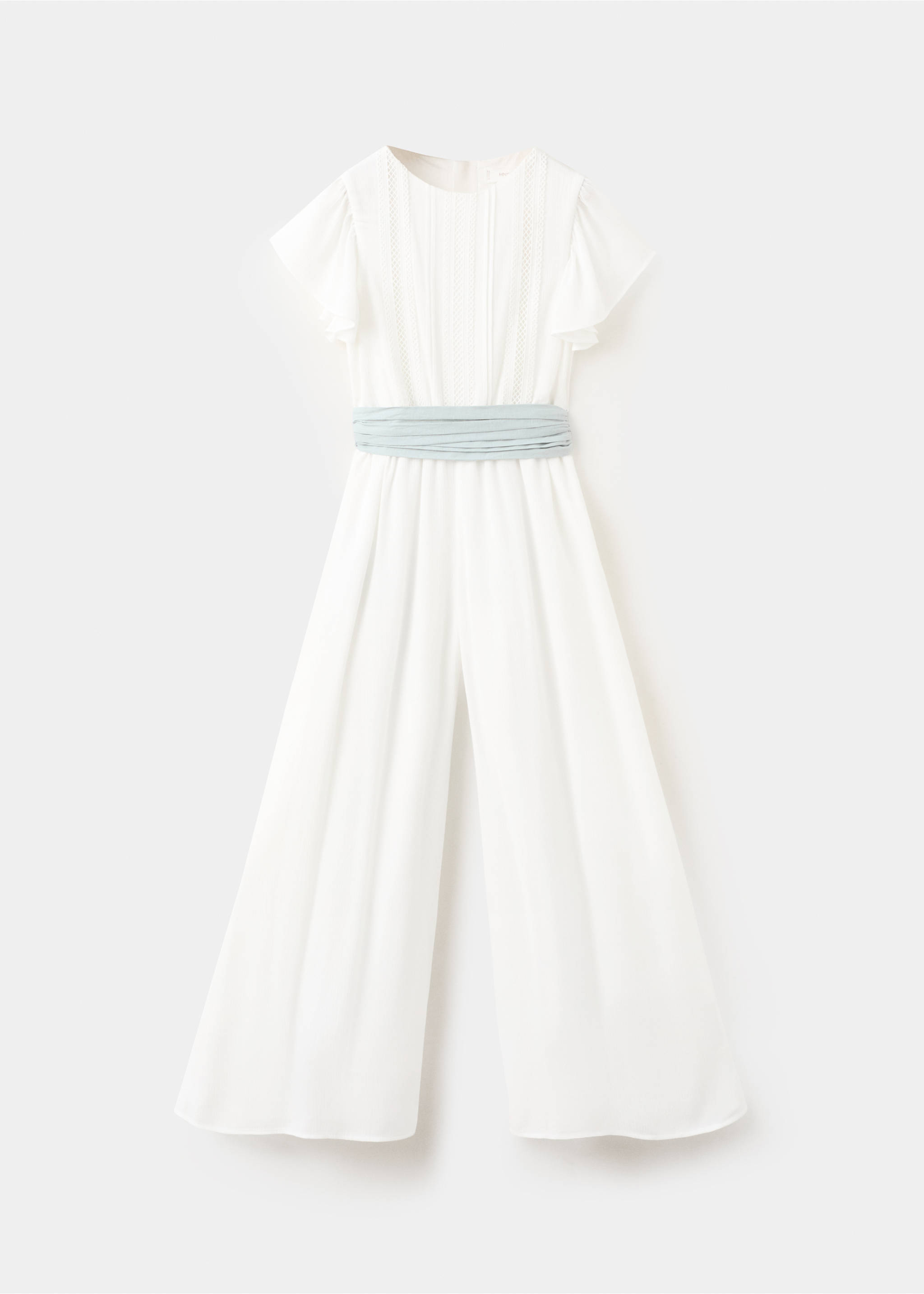 Frilled long jumpsuit - Article without model, White. Ref: 27073733-00.