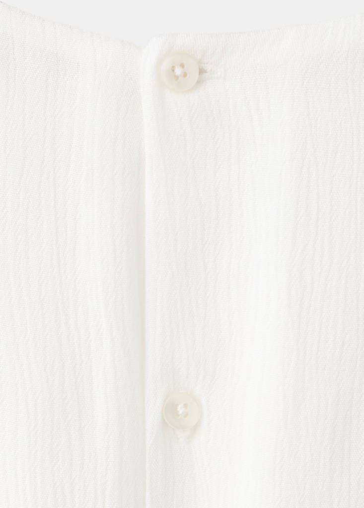 Frilled long jumpsuit — White