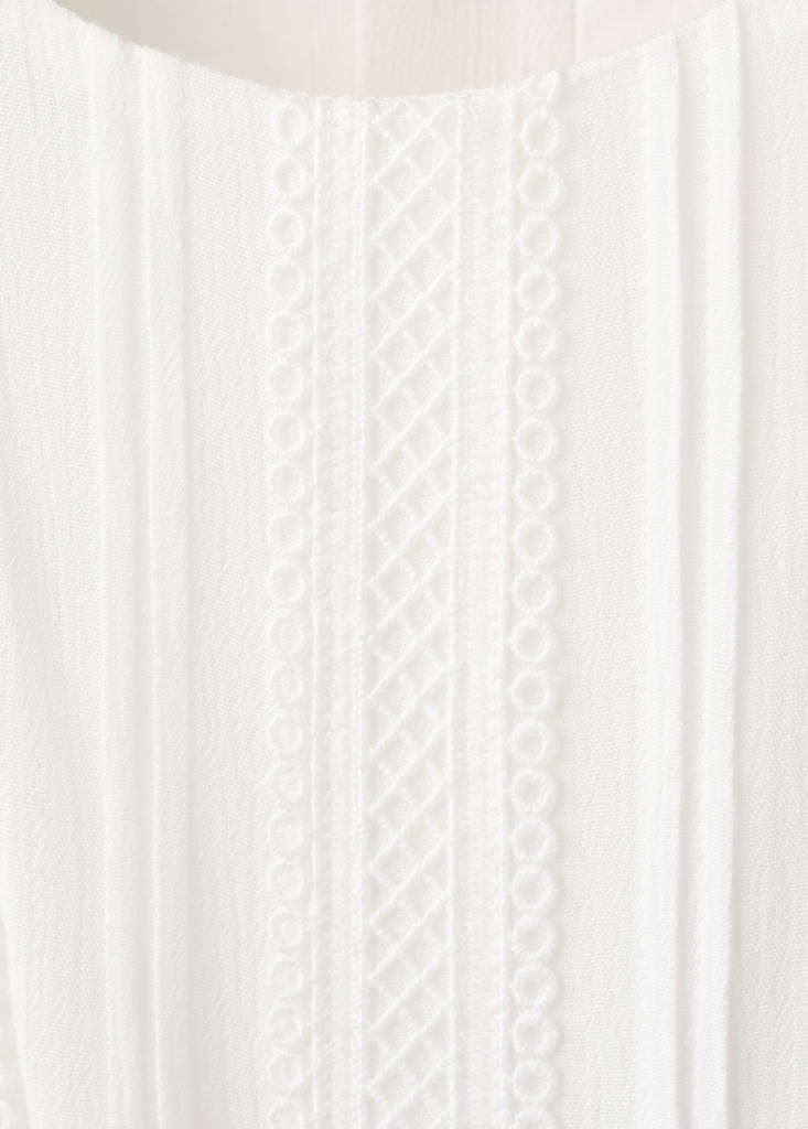 Frilled long jumpsuit — White