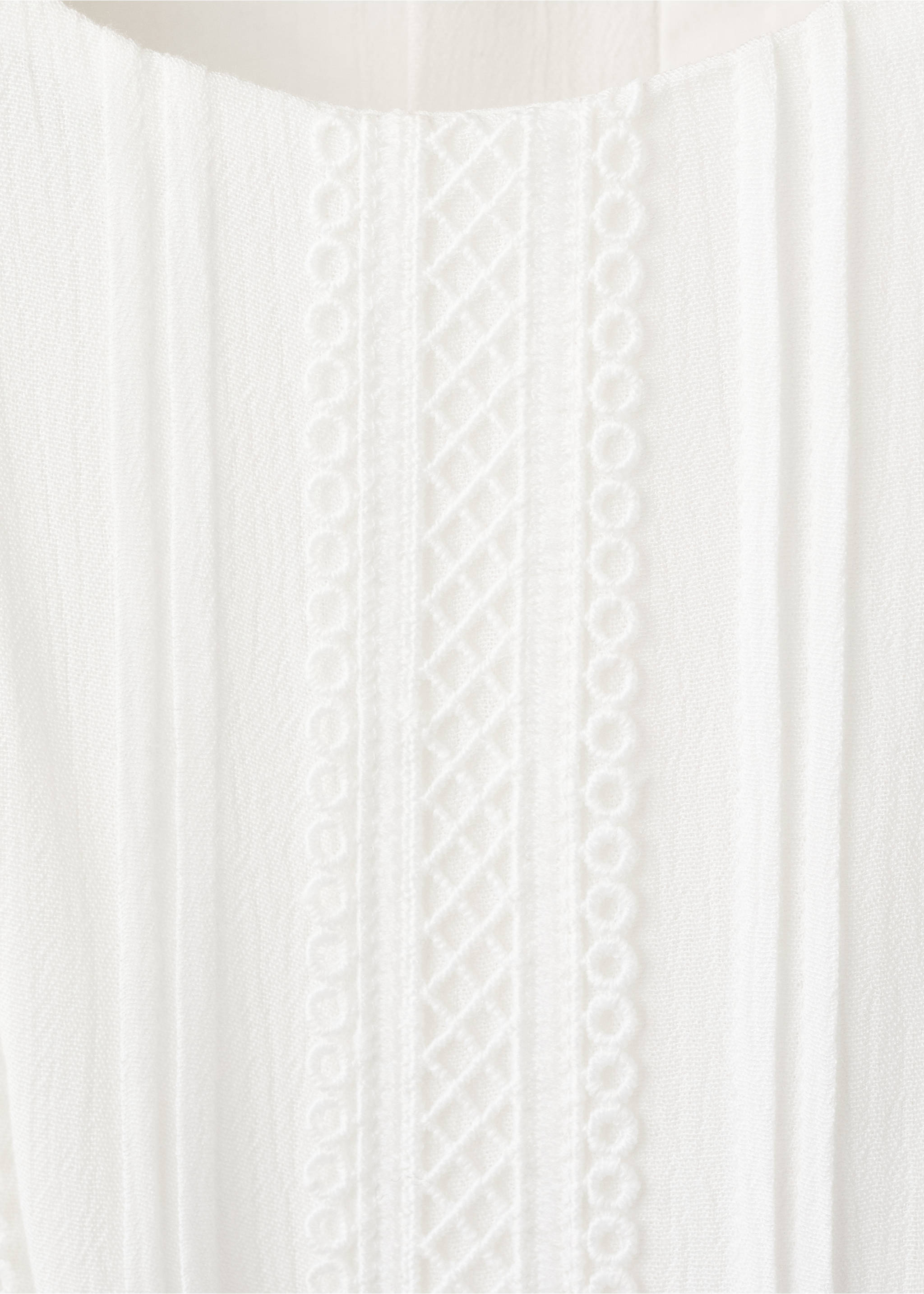 Frilled long jumpsuit - Details of the article 8, White. Ref: 27073733-01.