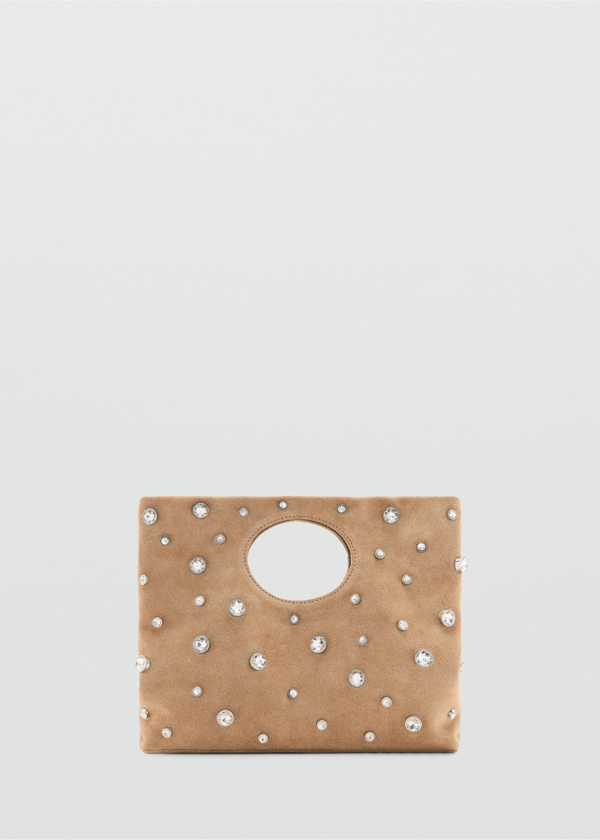 Suede studded handbag - Article without model, Beige. Ref: 27073734-00.