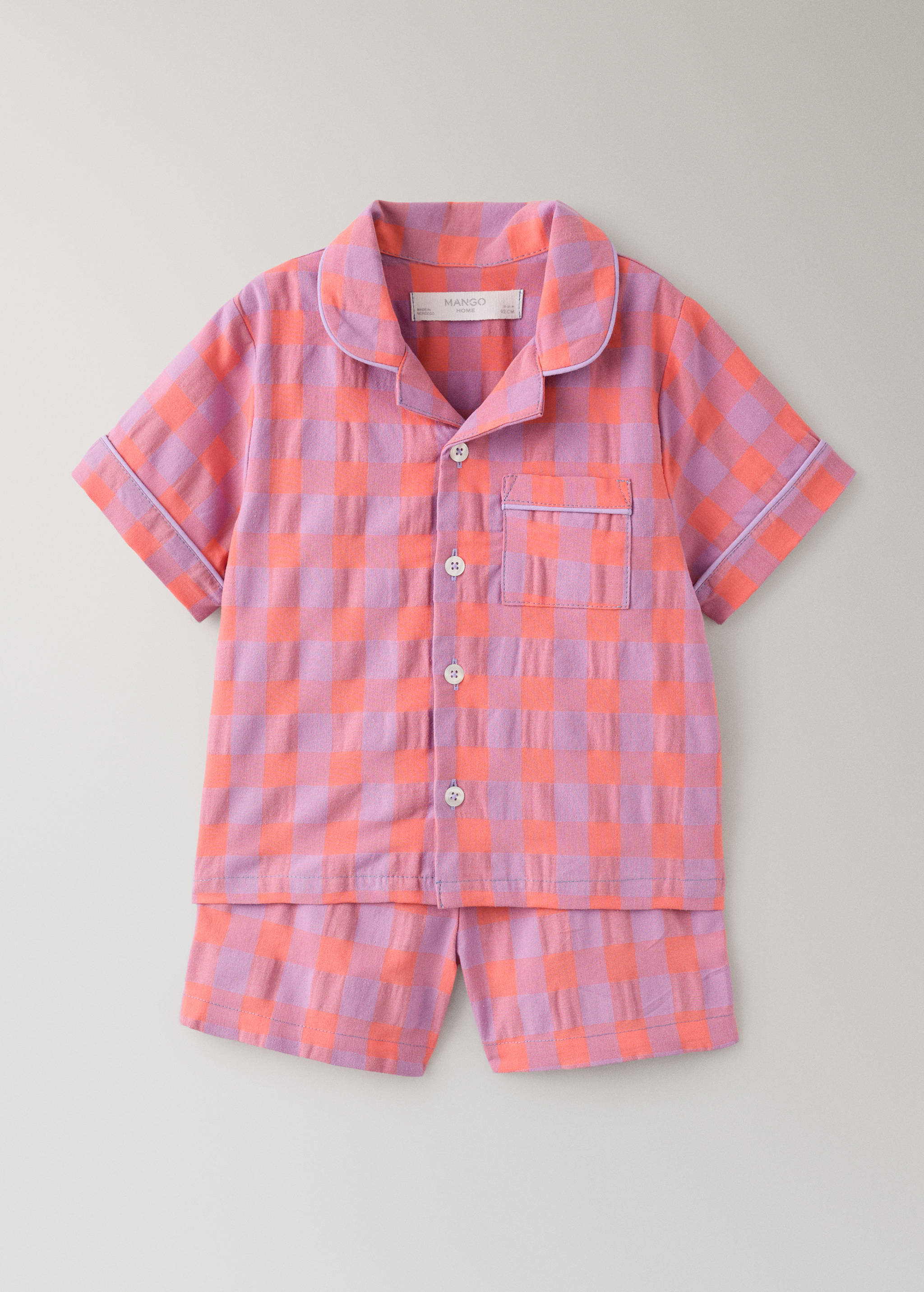Colorful checkered two-piece children’s pajamas - Article without model