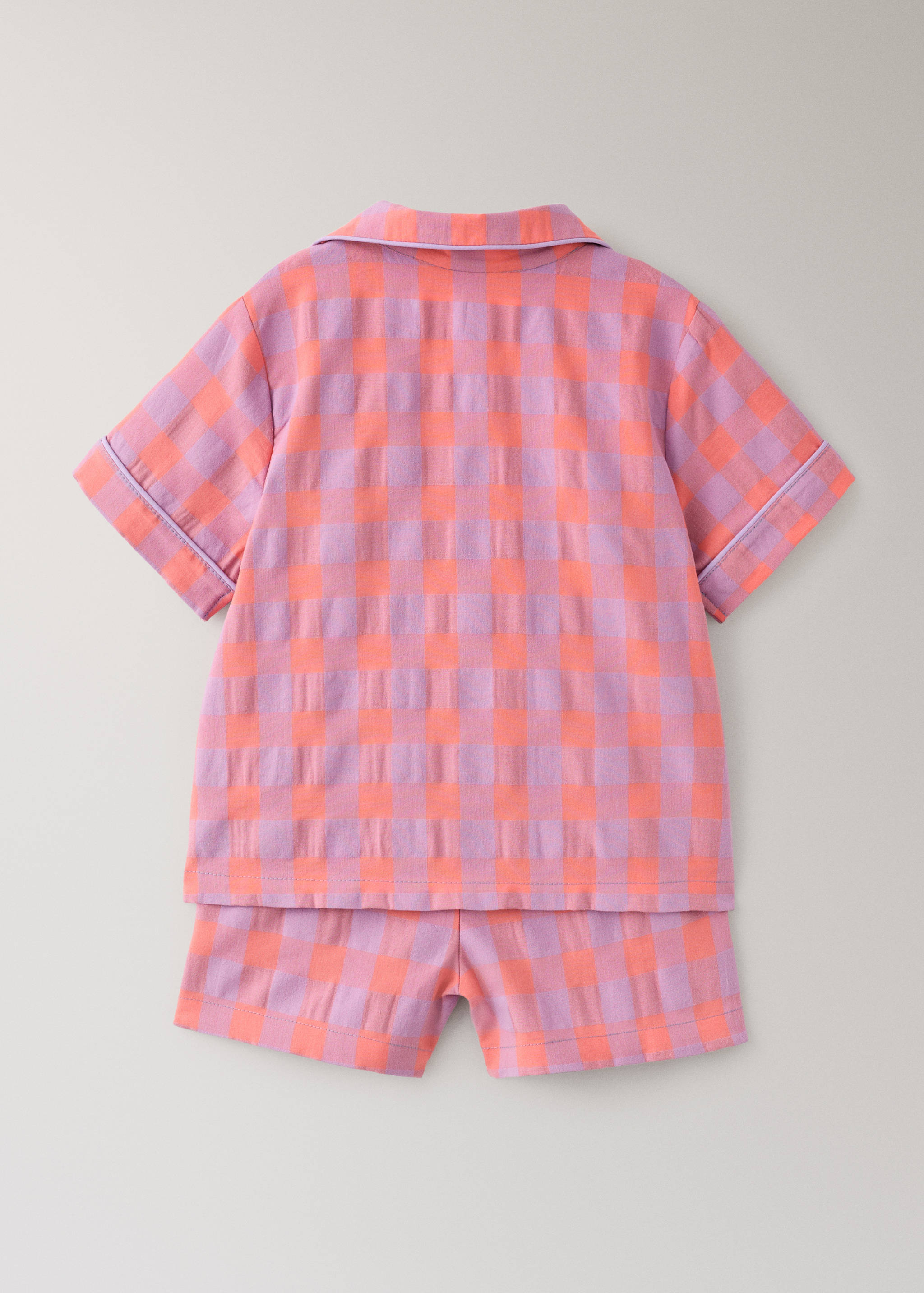 Colorful checkered two-piece children’s pajamas - Details of the article 1