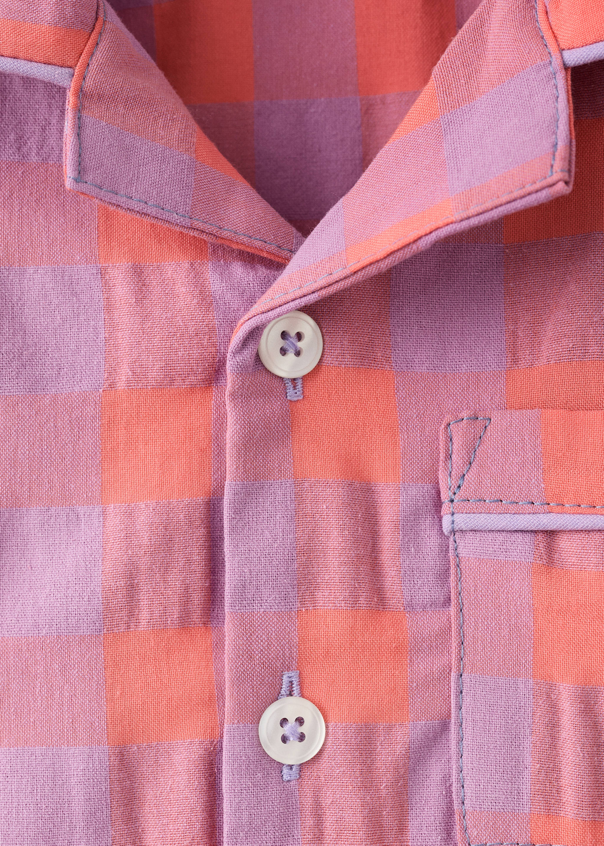 Colorful checkered two-piece children’s pajamas - Details of the article 2