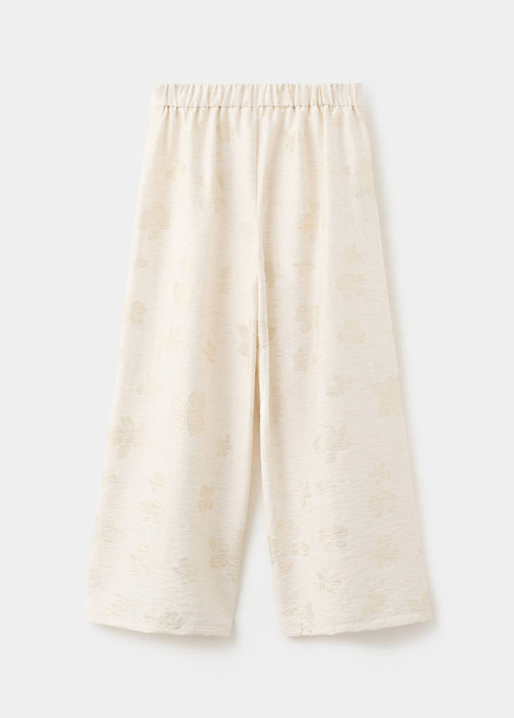 Flower print trousers — Gold