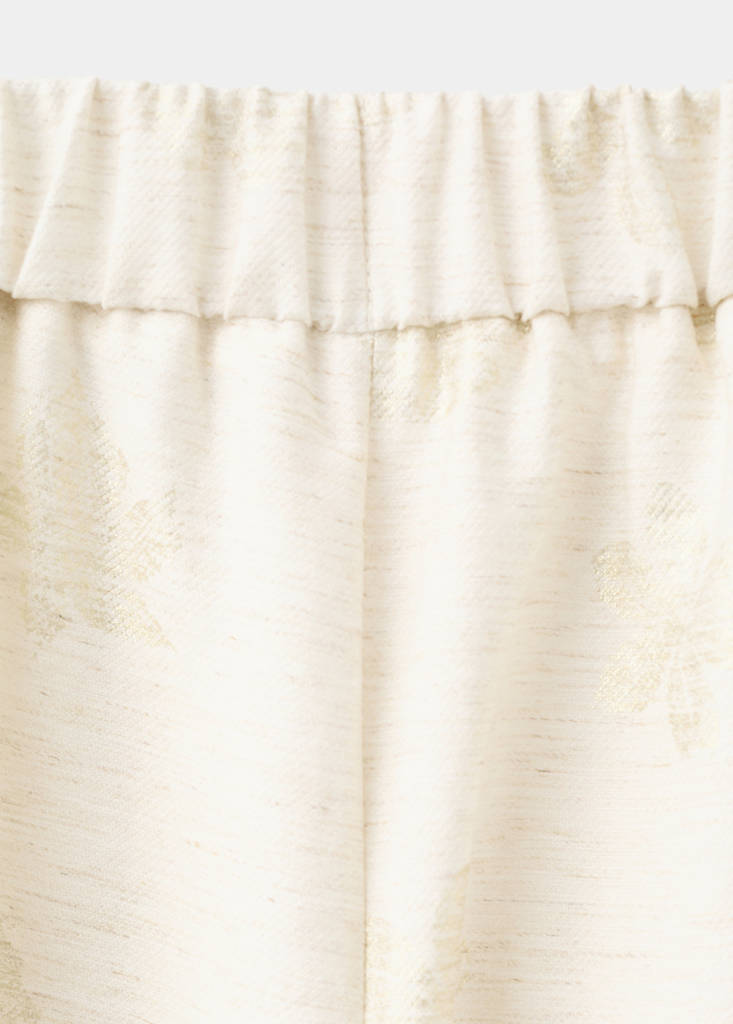 Flower print trousers — Gold