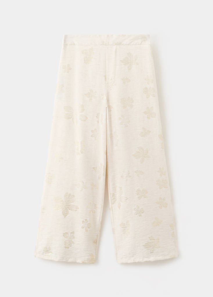 Flower print trousers — Gold