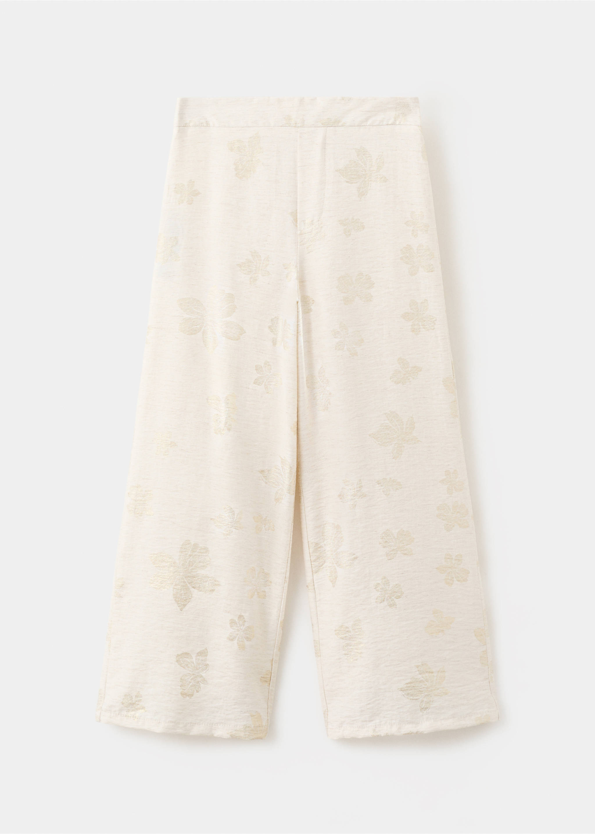 Flower print trousers - Article without model, Gold. Ref: 27074042-00.