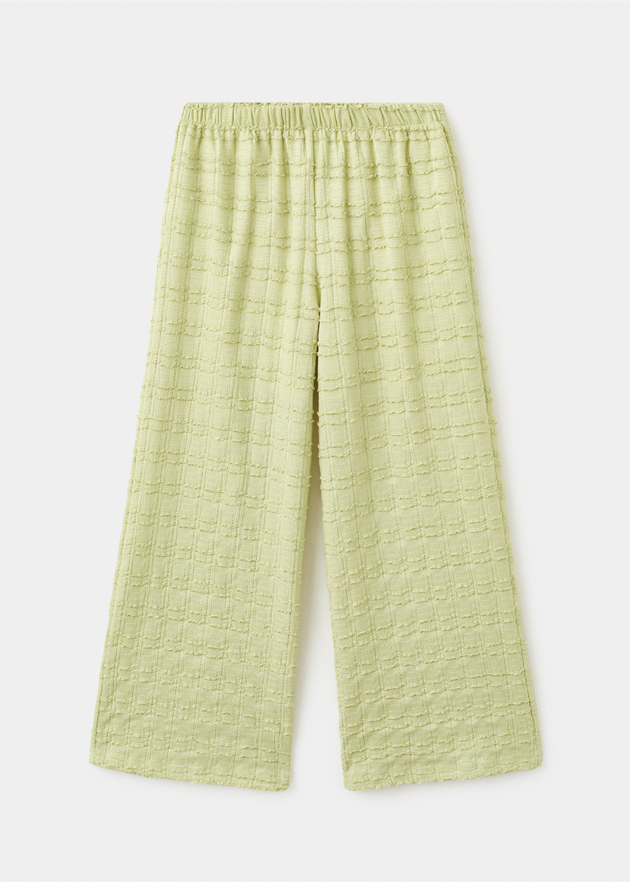 Textured flowy trousers - Article without model, Lime. Ref: 27074044-00.