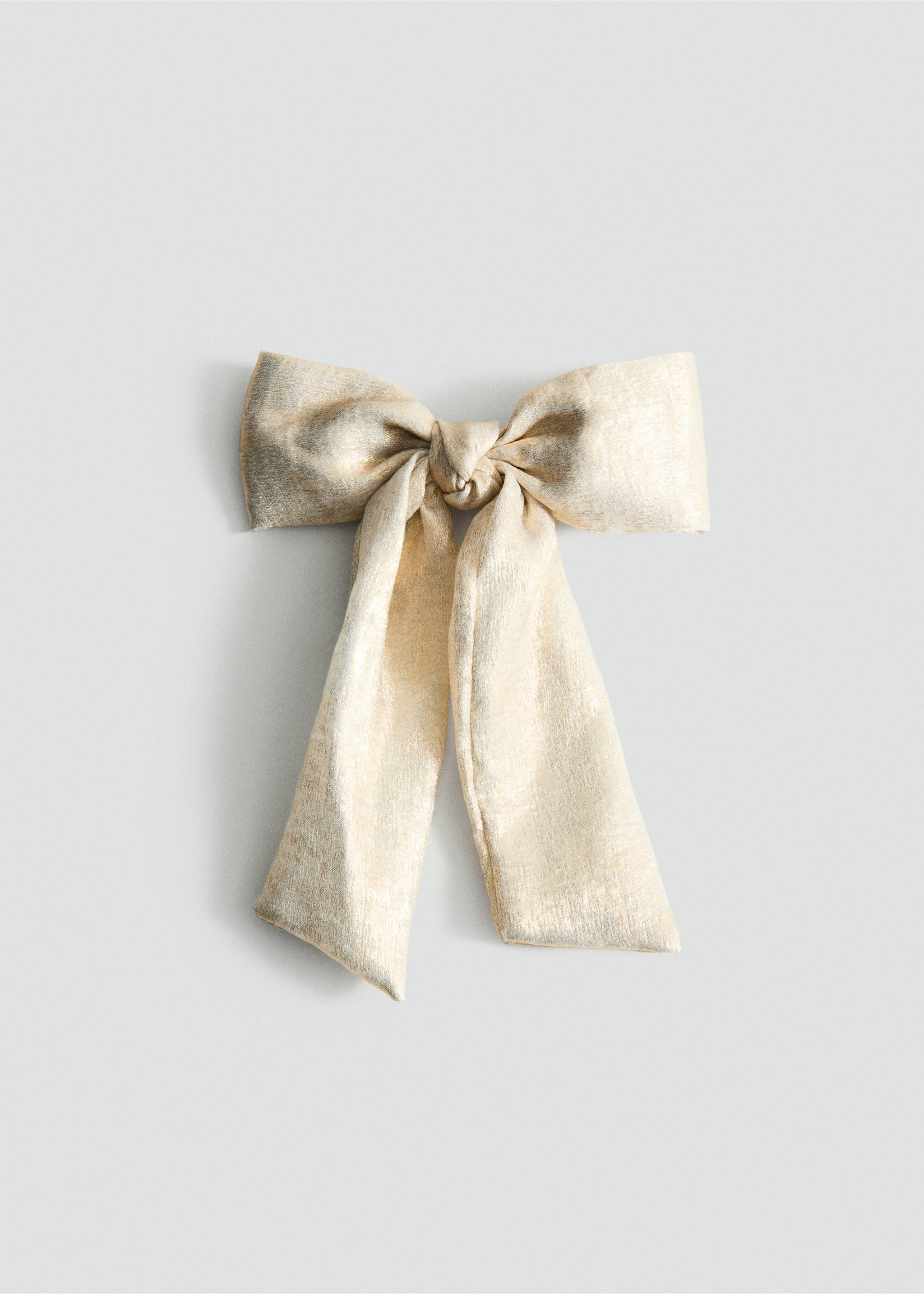 Metallic bow barrette - Article without model, Gold. Ref: 27074045-00.