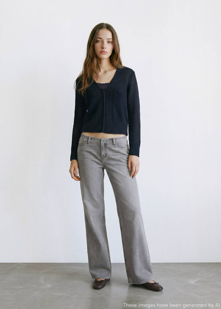 Knitted sweater with ribbed details — Charcoal