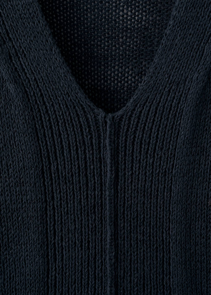 Knitted sweater with ribbed details — Charcoal