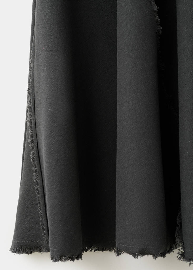 Long skirt with distressed details — Charcoal
