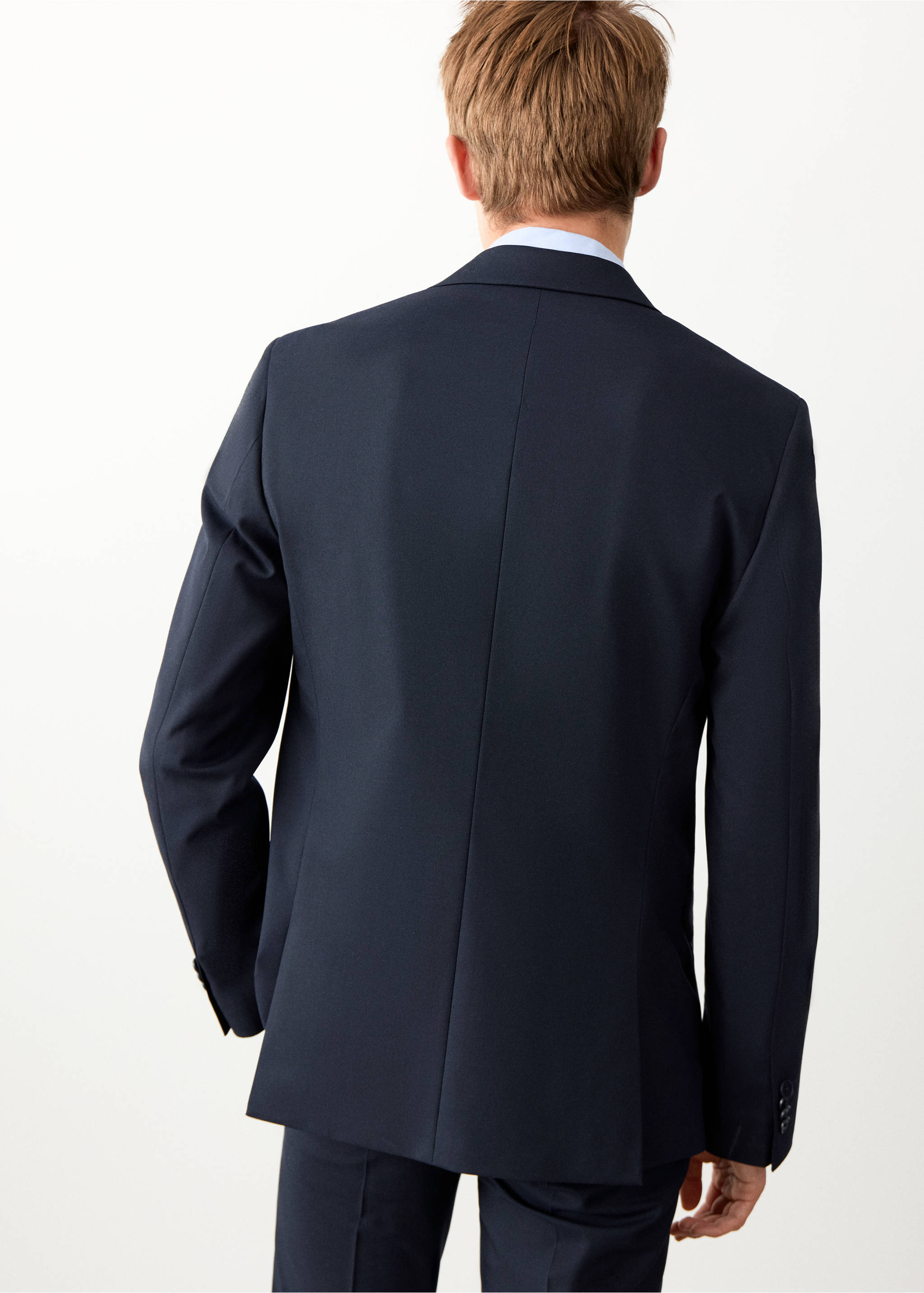 Классический костюмный пиджак - Обратная сторона изделия, Глубокий темно-синий. Ref: 27074051-01.