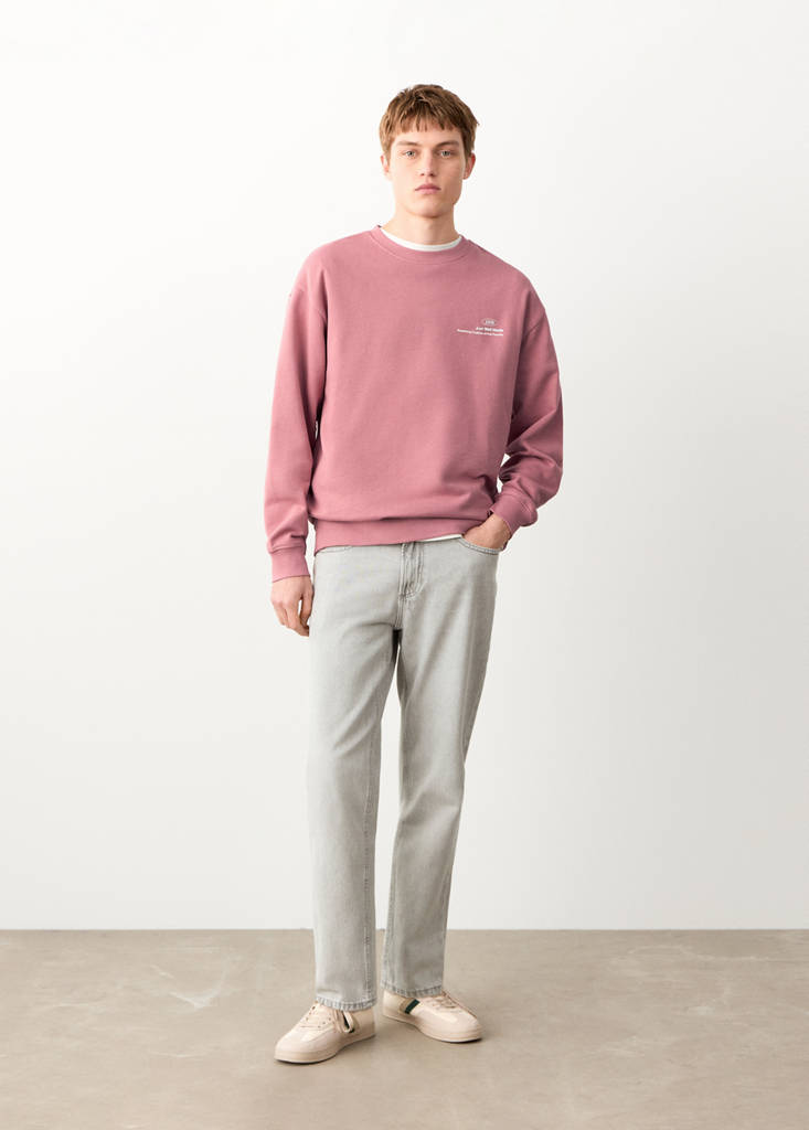 Printed cotton sweatshirt — Pink