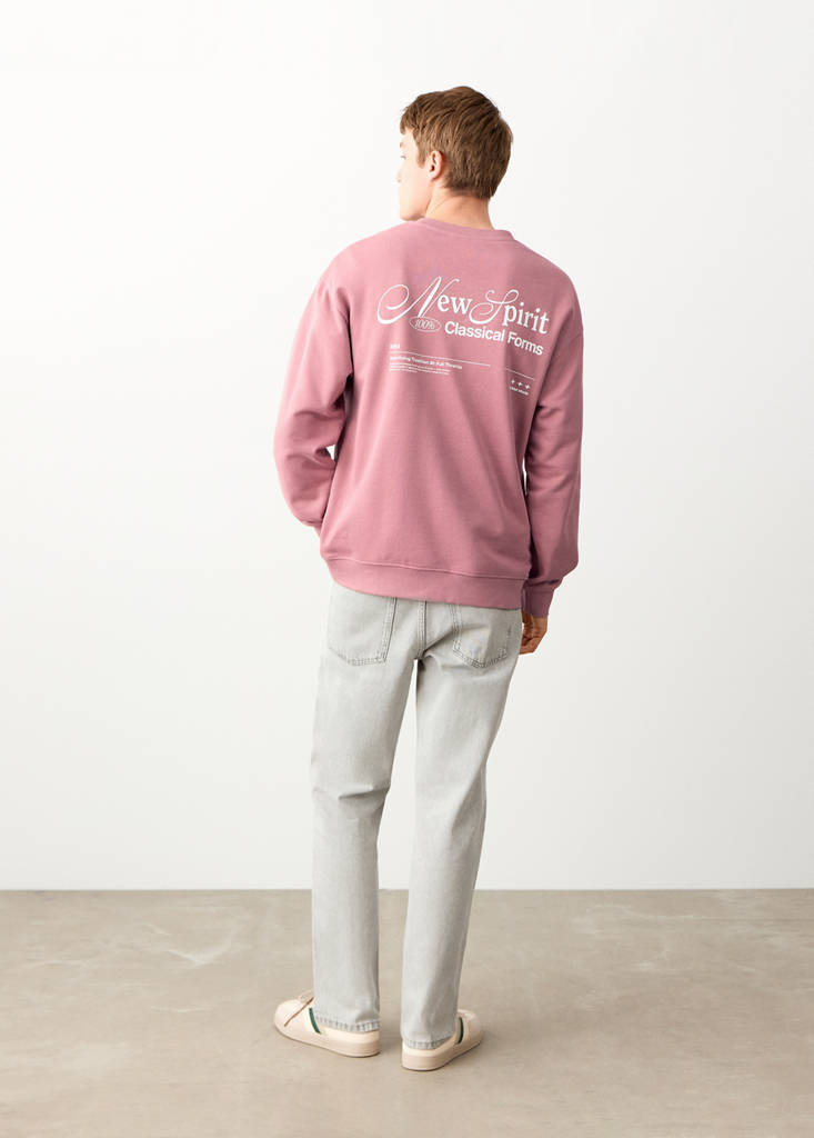 Printed cotton sweatshirt — Pink