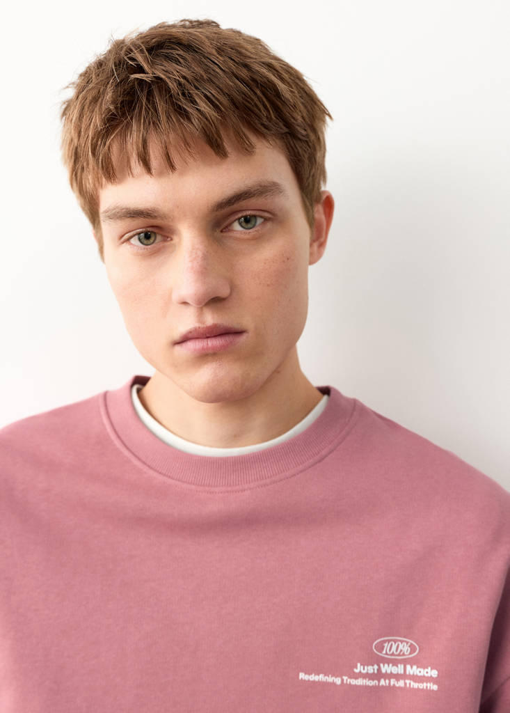 Printed cotton sweatshirt — Pink