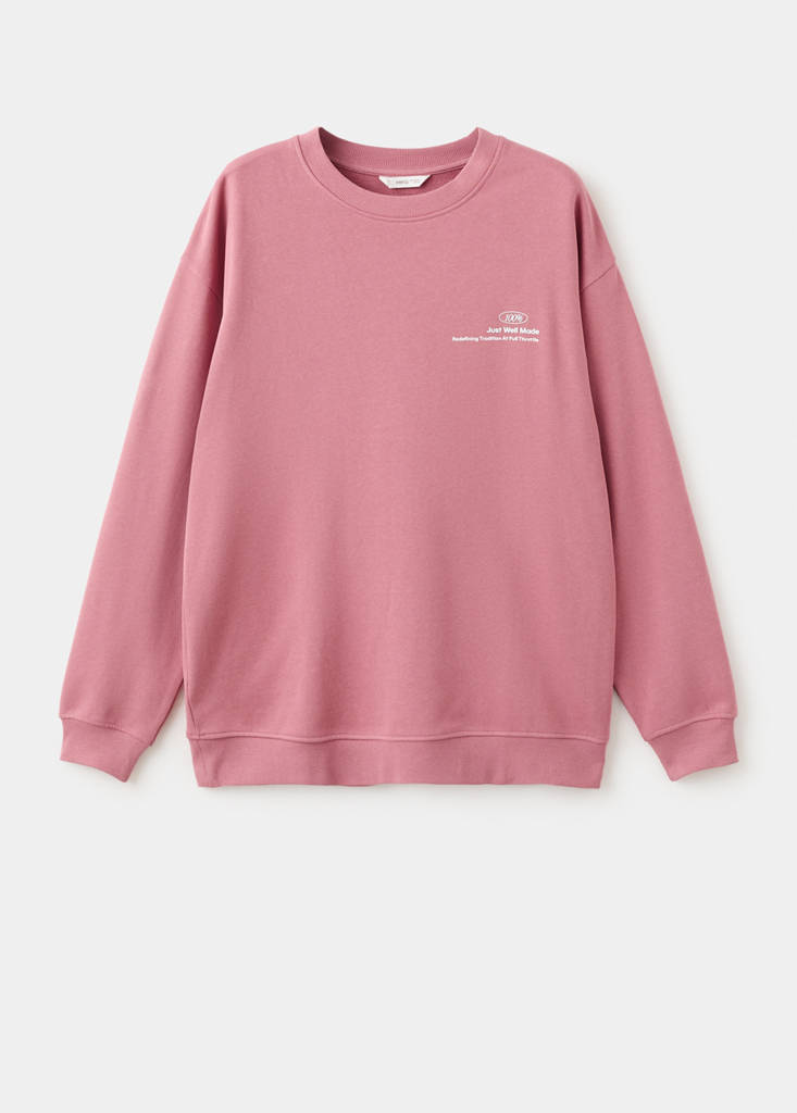 Printed cotton sweatshirt — Pink