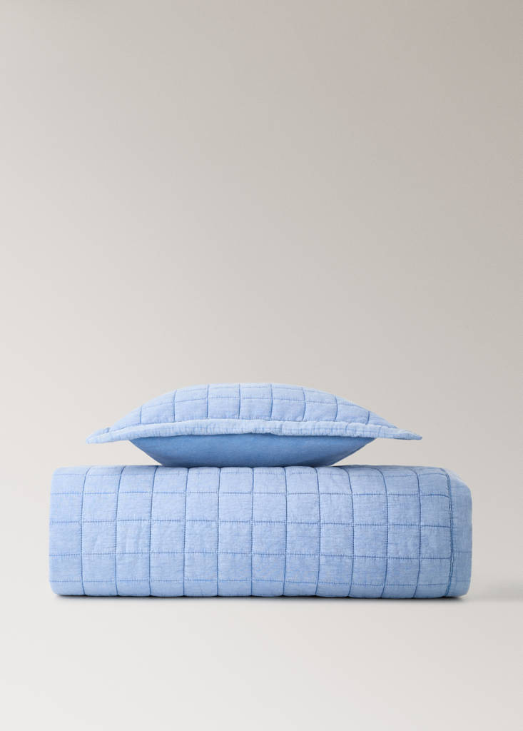 Gesteppte Babybettdecke mit Karosteppung — Blau