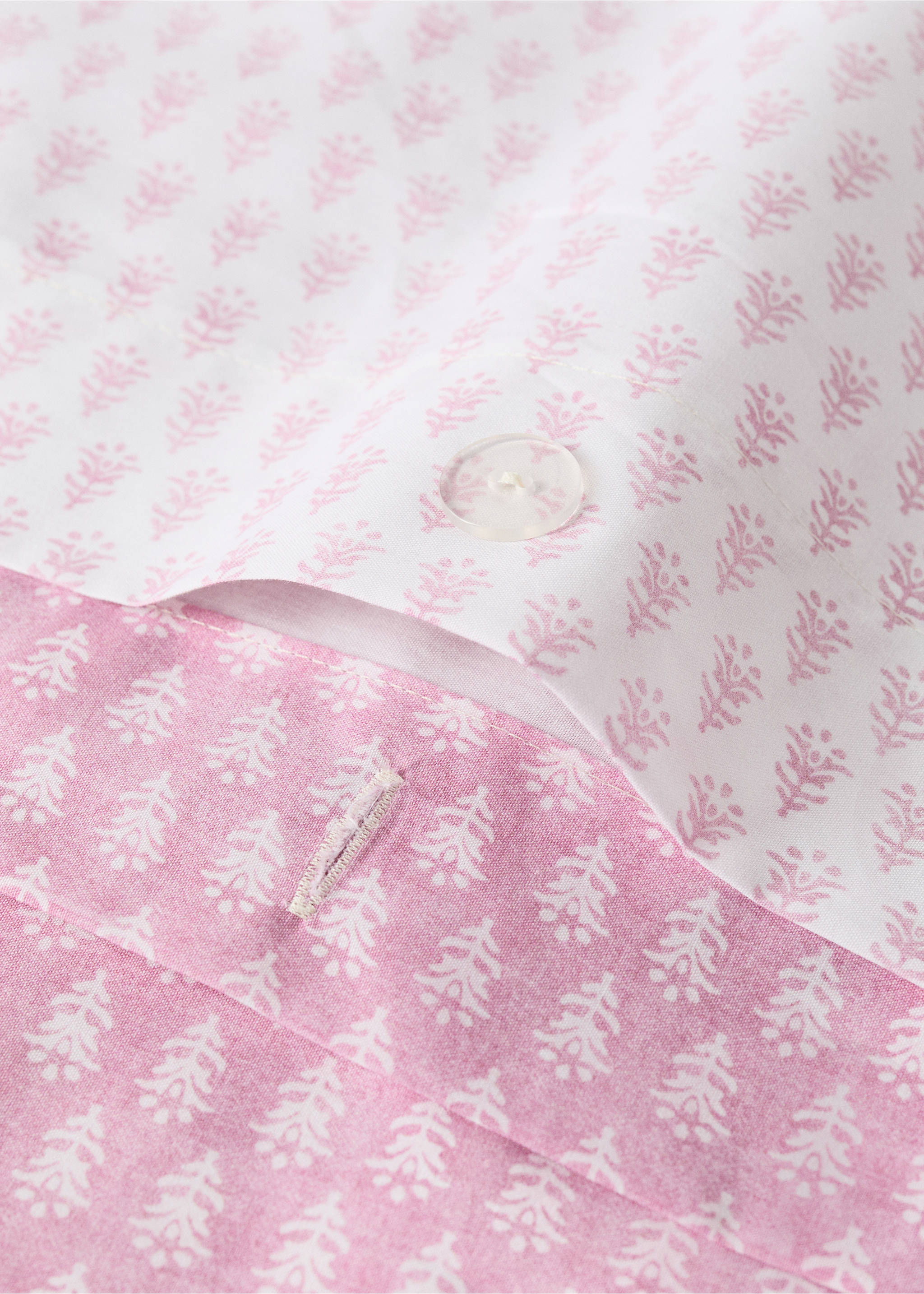 Children's percale cotton duvet cover mini flower 90 cm bed - Details of the article 1, Pink. Ref: 27074057-00.