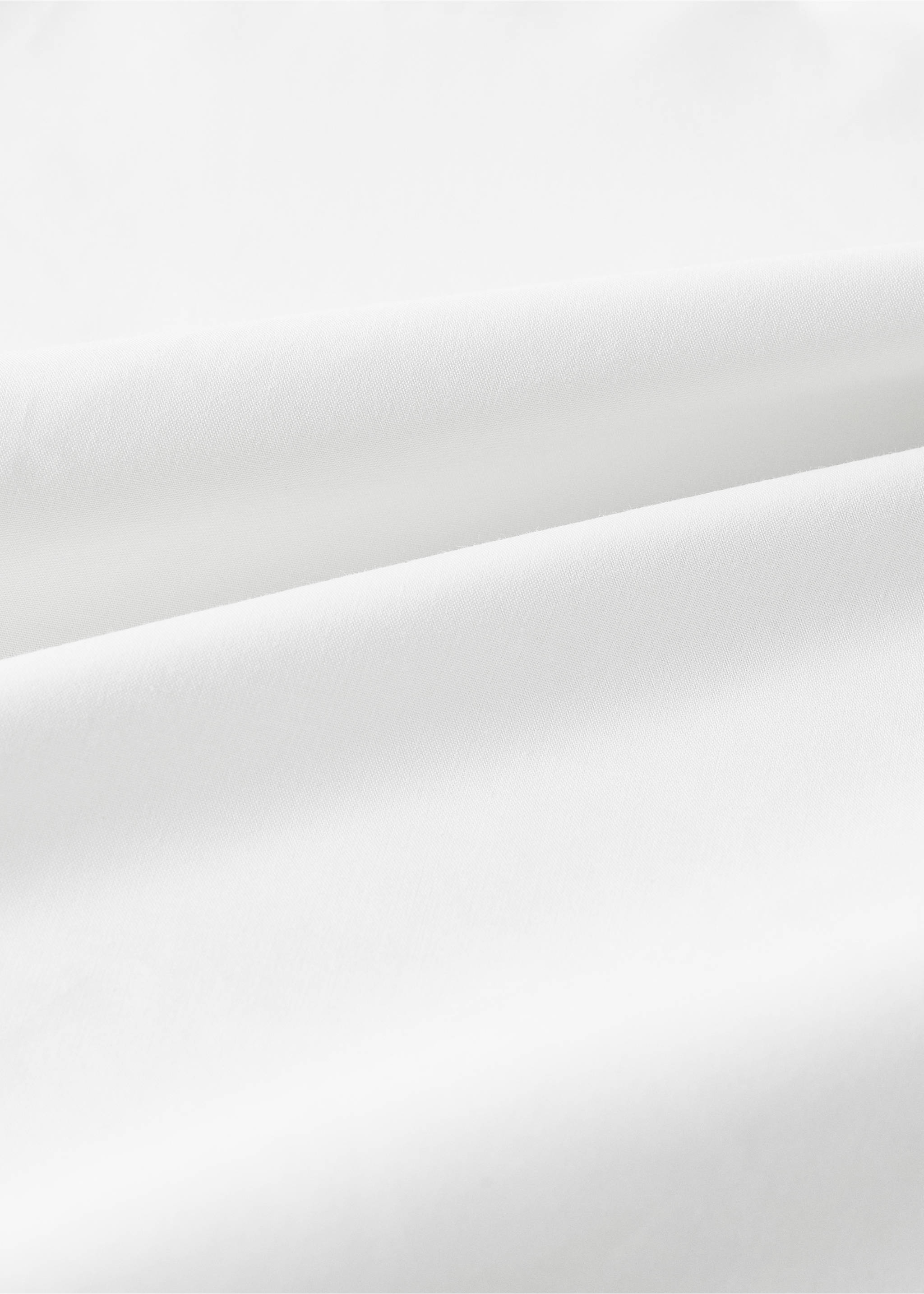 Cot bed top sheet in cotton percale with contrasting piping - Details of the article 2, Sky Blue. Ref: 27074064-00.