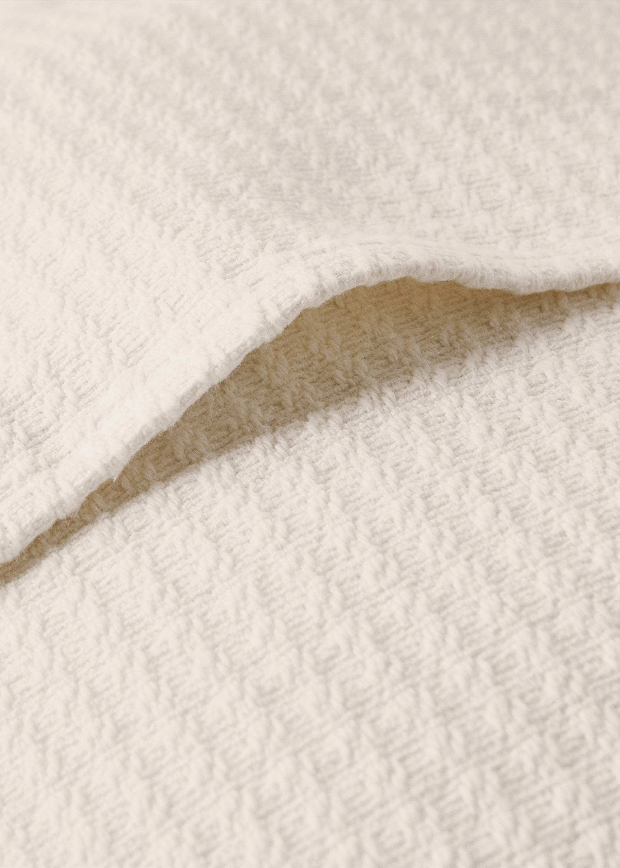 Mini cot cushion cover cotton jacquard ruffle 30x40 cm - Details of the article 2, Off White. Ref: 27074069-00.