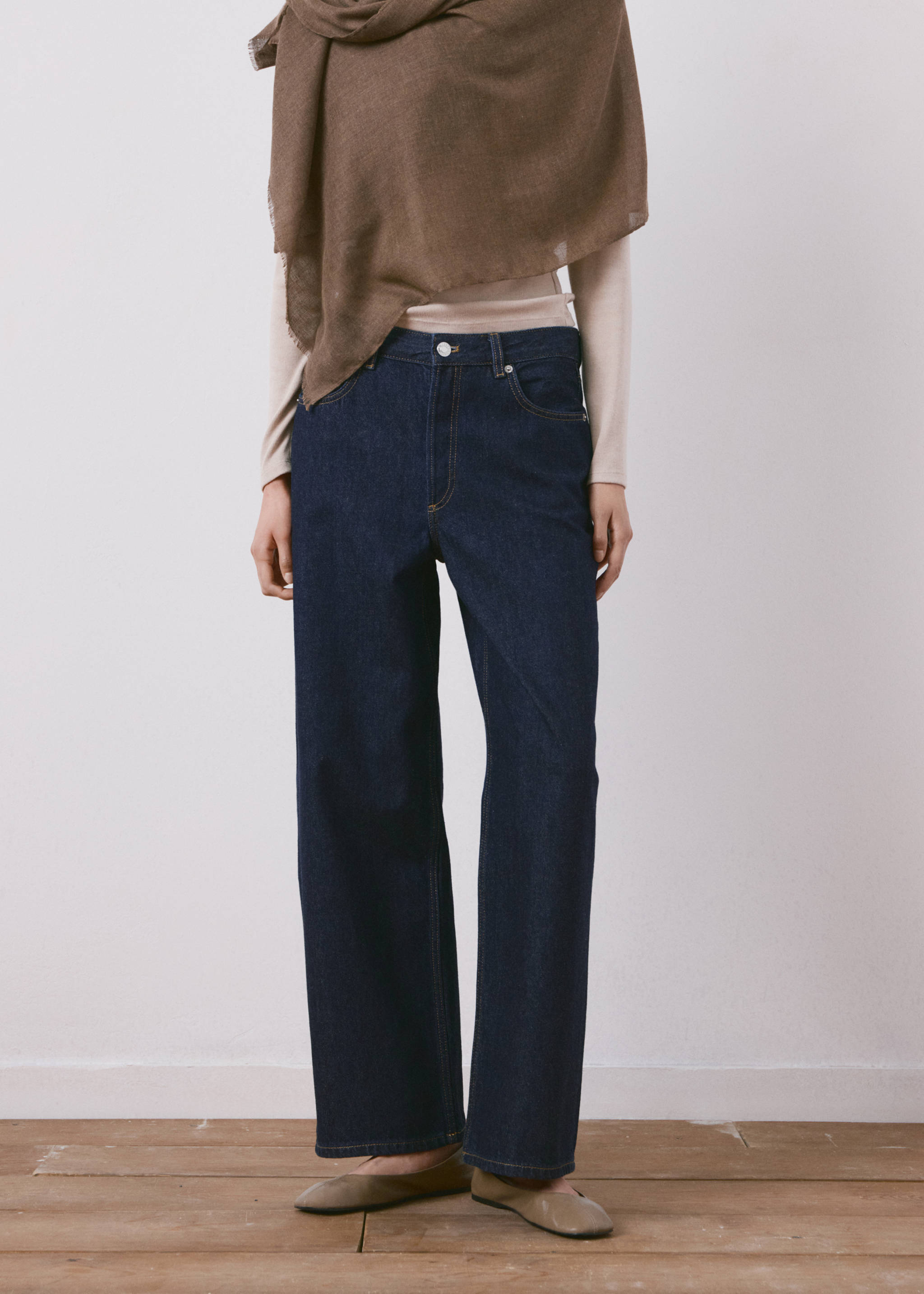 直筒低腰牛仔裤 - null