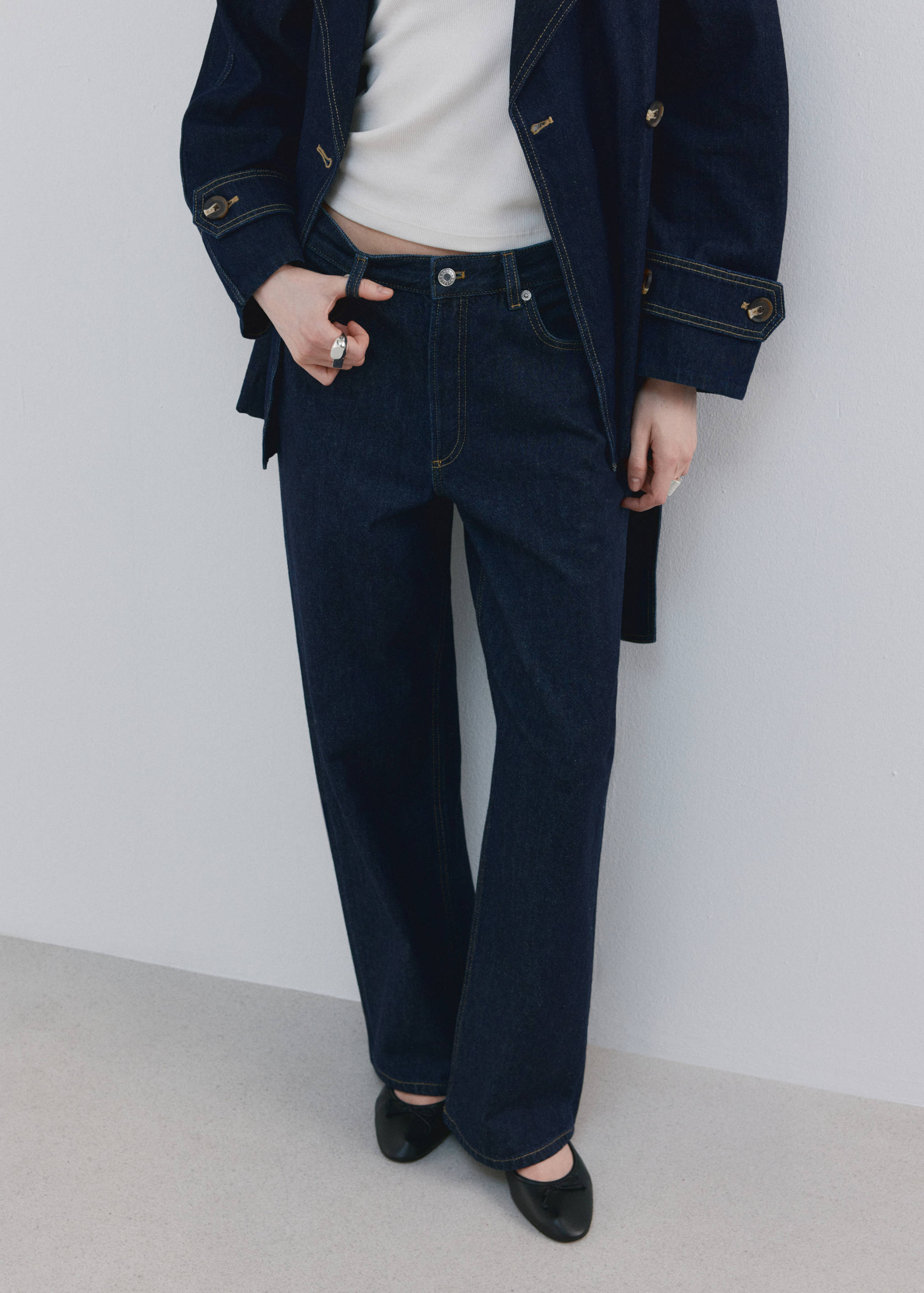 جينز مستقيم منخفض الخصر - رؤية وسط