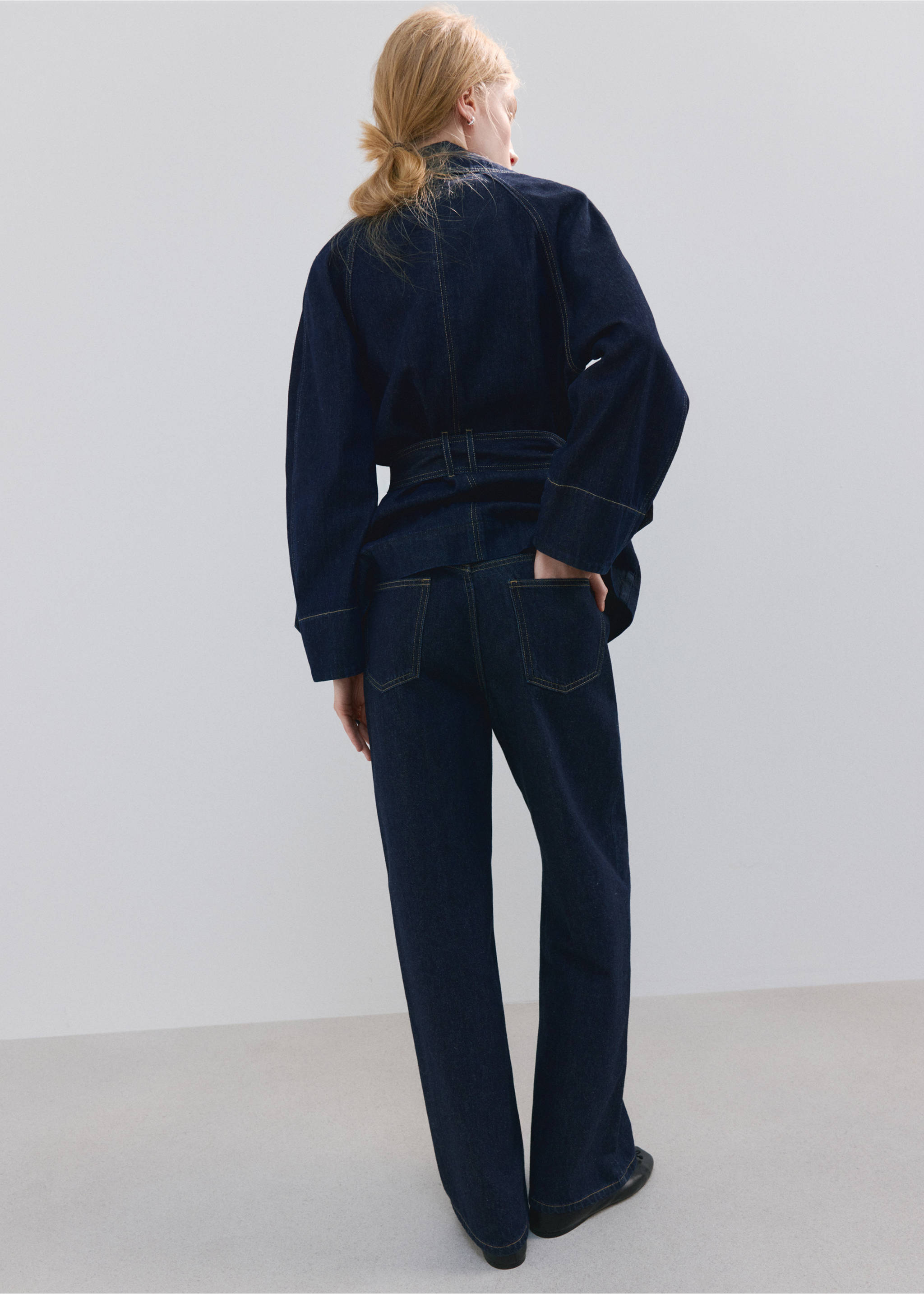 Straight low-waist jeans - Reverse of the article, Open Blue. Ref: 27074072-01.