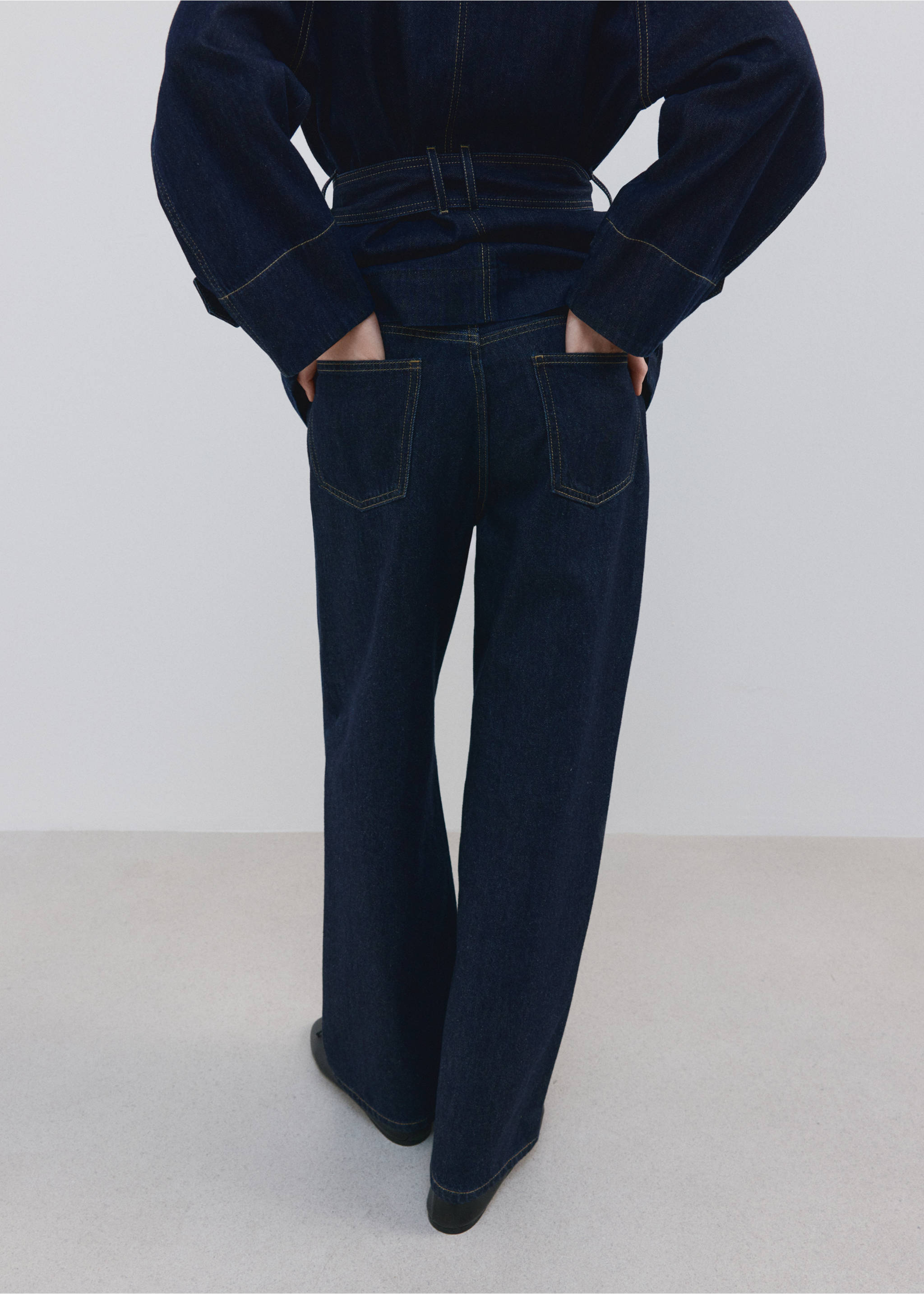 Straight low-waist jeans - Details of the article 4, Open Blue. Ref: 27074072-01.