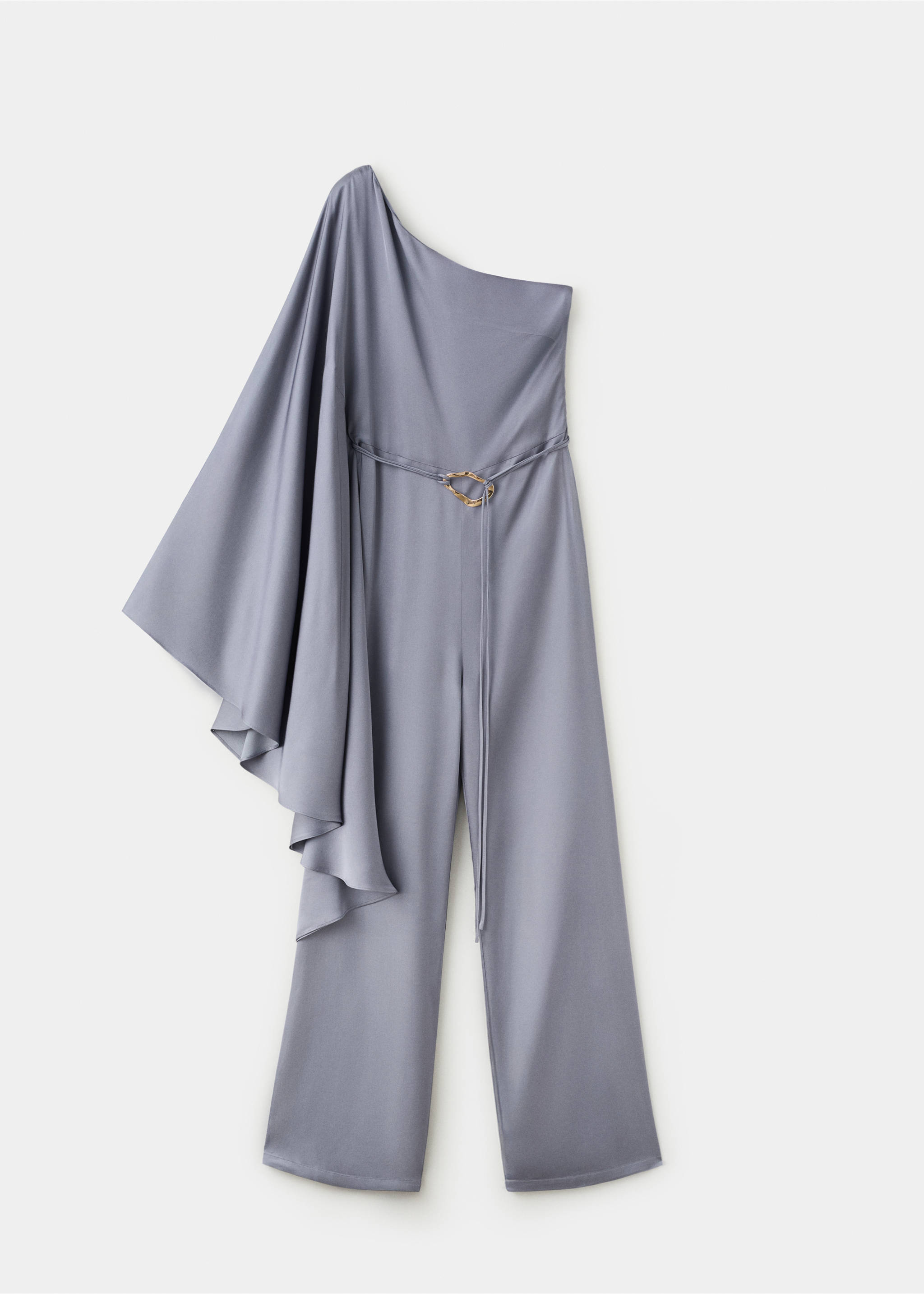 Asymmetrical flared-sleeve jumpsuit - Article without model, Blue. Ref: 27074073-00.