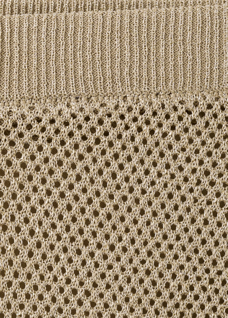 Knit trousers with mid-rise — Gold