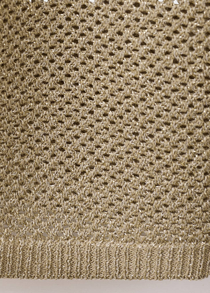 Knit trousers with mid-rise — Gold