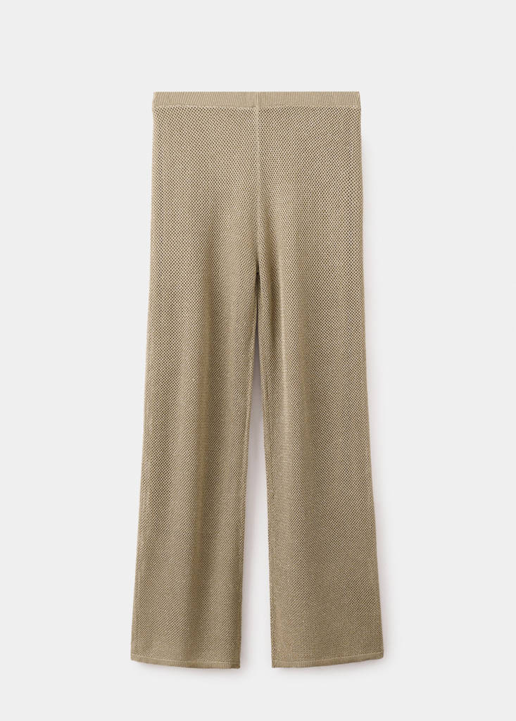 Knit trousers with mid-rise — Gold