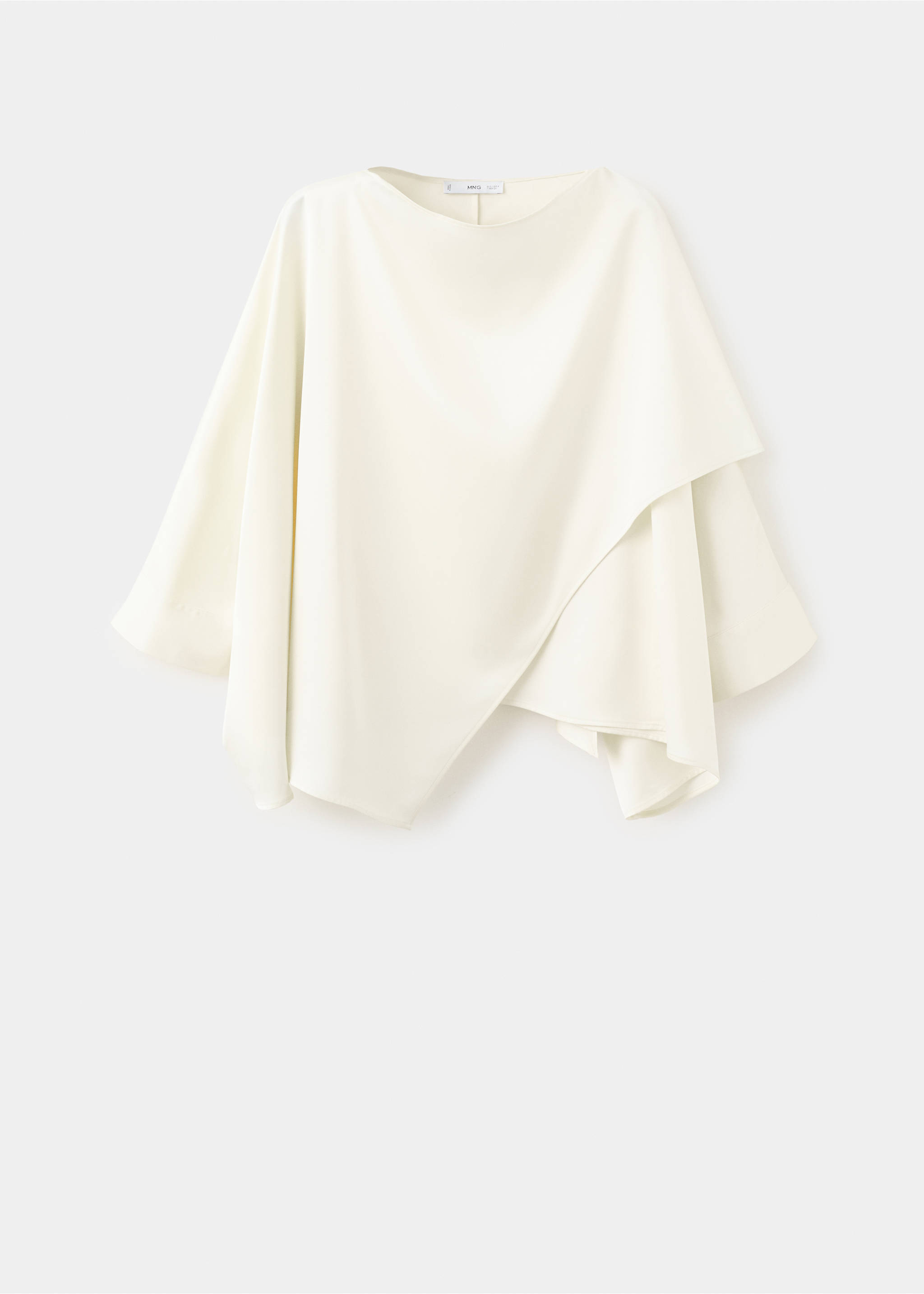 A-line satin blouse - Article without model, Ecru. Ref: 27074075-00.