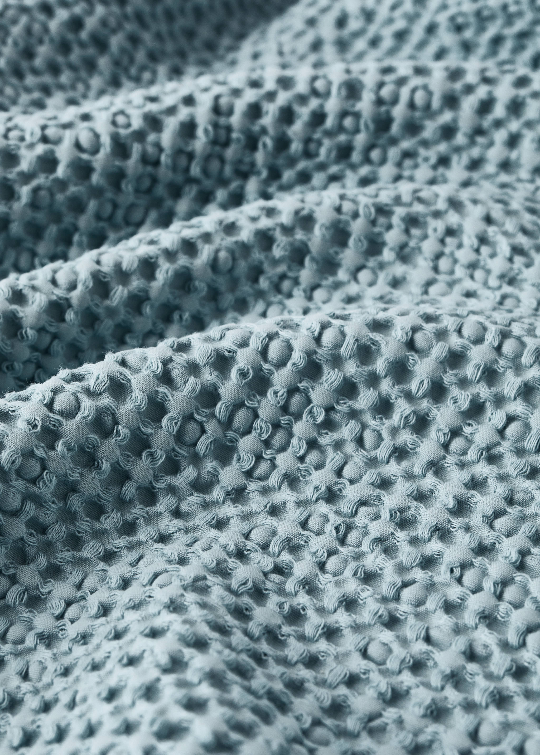 Cotton waffle garment-dyed bedspread for 90/105 cm bed - Details of the article 1