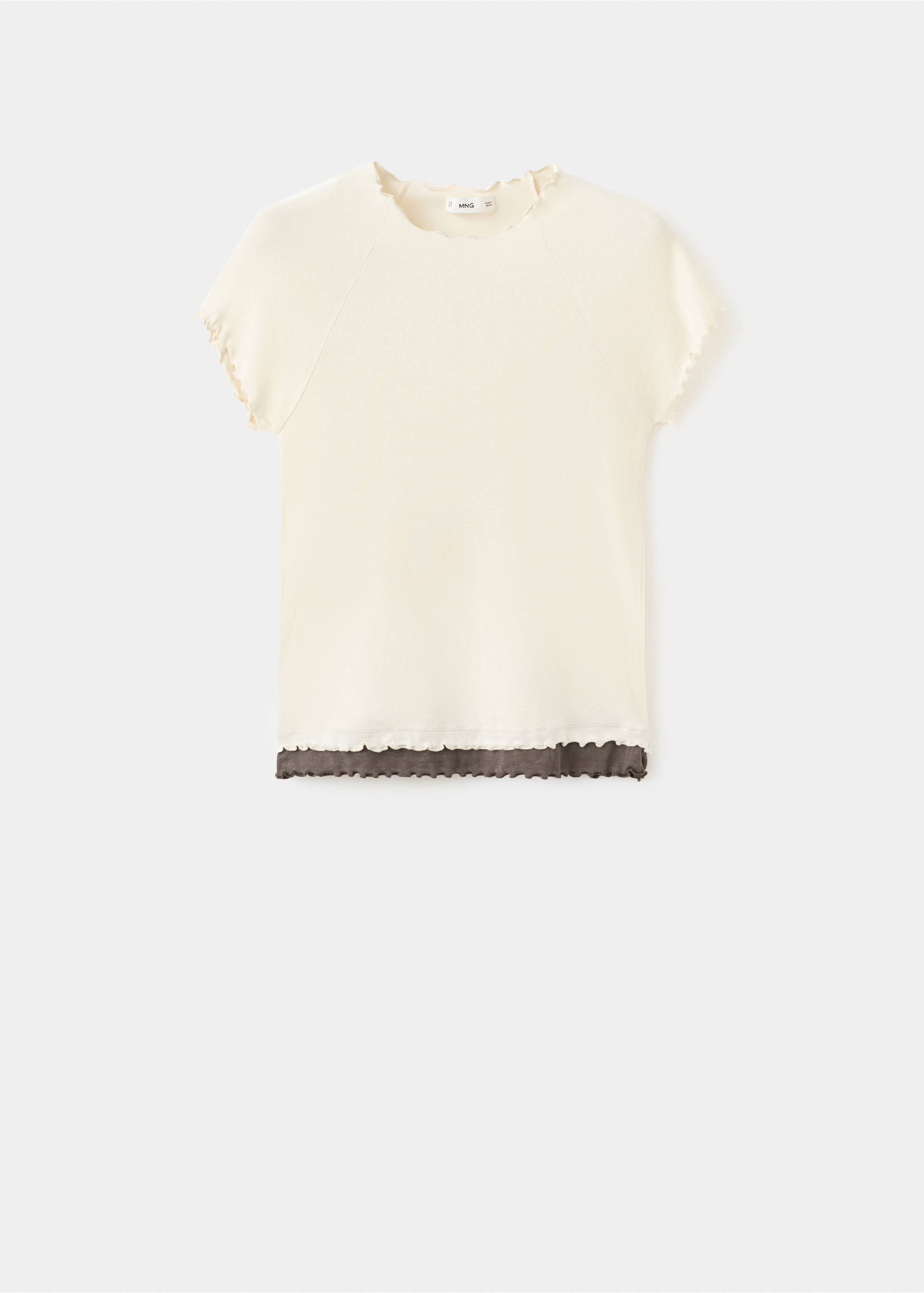 Contrasting T-shirt - Article without model, Ecru. Ref: 27074079-00.