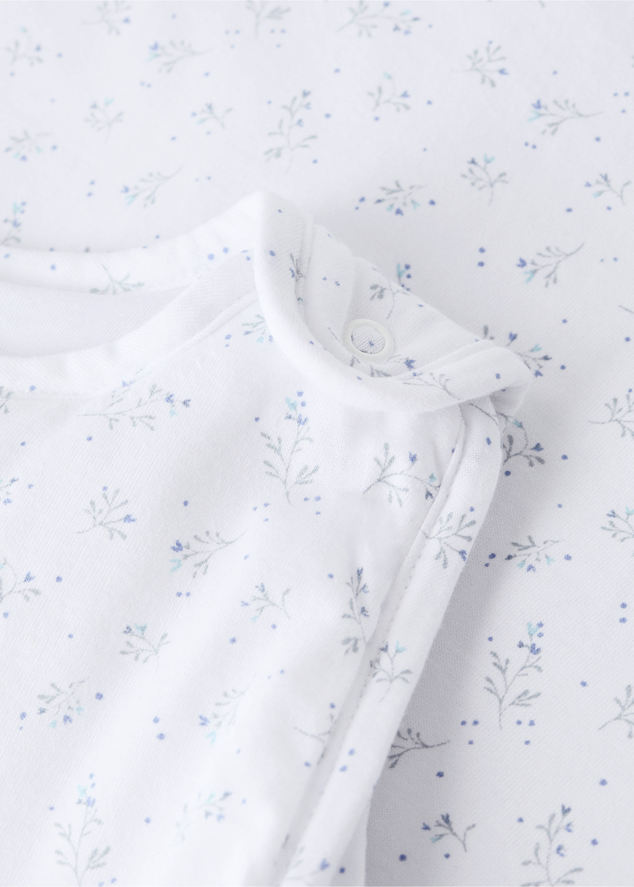 Cotton floral casual coat - Details of the article 1, White. Ref: 27074081-00.