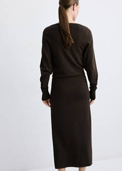 Fine-knit flared dress — Chocolate 10