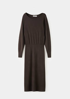 Fine-knit flared dress — Chocolate 16