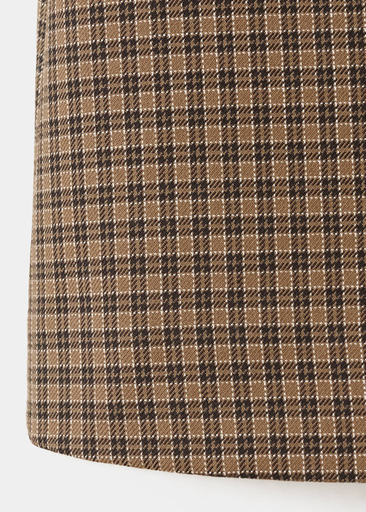 Houndstooth short skirt — Brown