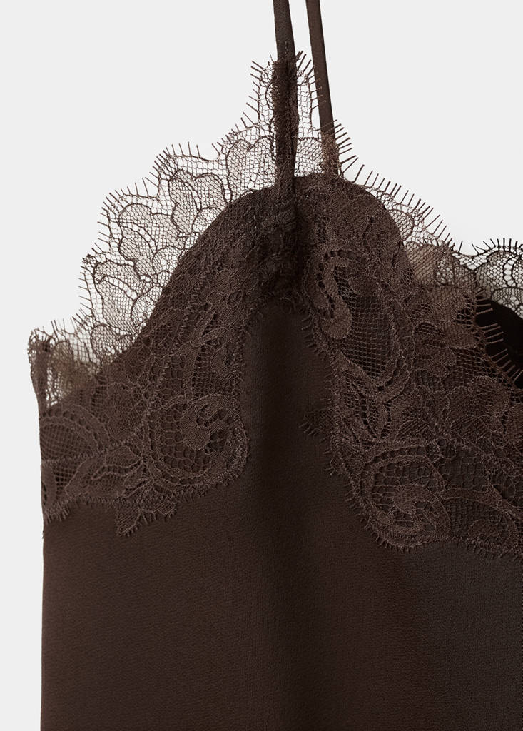 Asymmetrical lace lingerie top - Women | MANGO USA