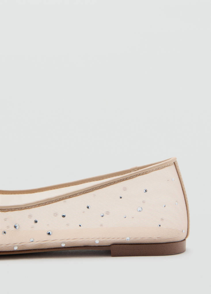 Rhinestone ballet flats — Nude