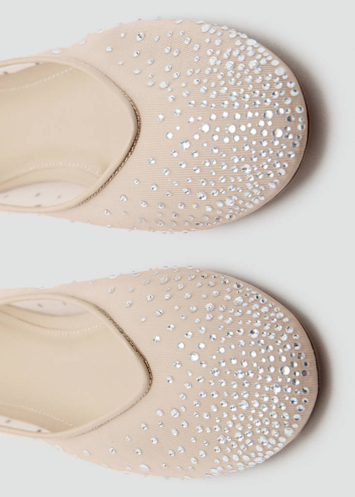 Rhinestone ballet flats — Nude